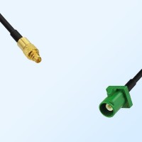 Fakra E 6002 Green Male - MMCX Male Coaxial Cable Assemblies