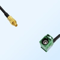 Fakra E 6002 Green Female R/A - MMCX Male Coaxial Cable Assemblies