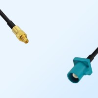 Fakra Z 5021 Water Blue Male - MMCX Male Coaxial Cable Assemblies