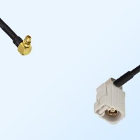 Fakra B 9001 White Female R/A - MMCX Male R/A Coaxial Cable Assemblies