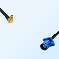 Fakra C 5005 Blue Male - MMCX Male R/A Coaxial Cable Assemblies