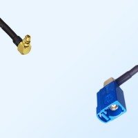 Fakra C 5005 Blue Female R/A - MMCX Male R/A Coaxial Cable Assemblies