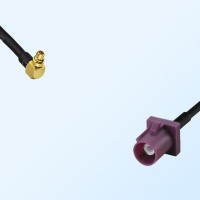 Fakra D 4004 Bordeaux Male - MMCX Male R/A Coaxial Cable Assemblies