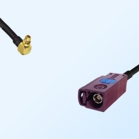 Fakra D 4004 Bordeaux Female - MMCX Male R/A Coaxial Cable Assemblies