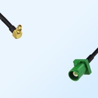 Fakra E 6002 Green Male - MMCX Male R/A Coaxial Cable Assemblies