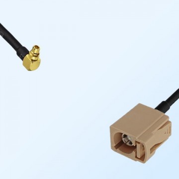 Fakra I 1001 Beige Female - MMCX Male R/A Coaxial Cable Assemblies