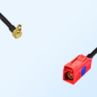 Fakra L 3002 Carmin Red Female - MMCX Male R/A Cable Assemblies
