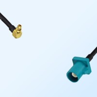 Fakra Z 5021 Water Blue Male - MMCX Male R/A Coaxial Cable Assemblies