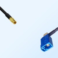 Fakra C 5005 Blue Female R/A - MMCX Female Coaxial Cable Assemblies