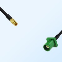 Fakra E 6002 Green Male - MMCX Female Coaxial Cable Assemblies