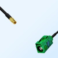 Fakra E 6002 Green Female - MMCX Female Coaxial Cable Assemblies
