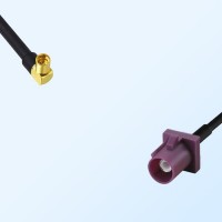 Fakra D 4004 Bordeaux Male - MMCX Female R/A Coaxial Cable Assemblies