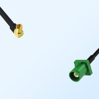 Fakra E 6002 Green Male - MMCX Female R/A Coaxial Cable Assemblies