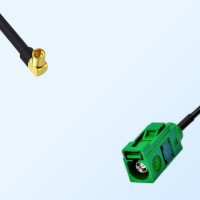 Fakra E 6002 Green Female - MMCX Female R/A Coaxial Cable Assemblies