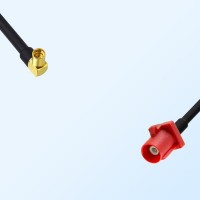 Fakra L 3002 Carmin Red Male - MMCX Female R/A Cable Assemblies