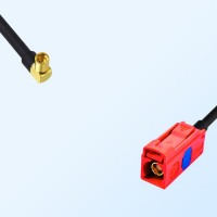 Fakra L 3002 Carmin Red Female - MMCX Female R/A Cable Assemblies