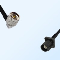 Fakra A 9005 Black Male - N Male Right Angle Coaxial Cable Assemblies