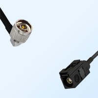 Fakra A 9005 Black Female - N Male R/A Coaxial Cable Assemblies
