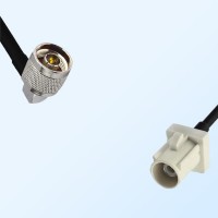 Fakra B 9001 White Male - N Male Right Angle Coaxial Cable Assemblies