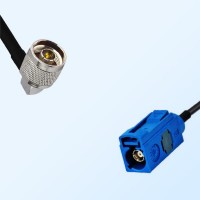 Fakra C 5005 Blue Female - N Male Right Angle Coaxial Cable Assemblies