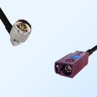 Fakra D 4004 Bordeaux Female - N Male R/A Coaxial Cable Assemblies