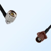 Fakra F 8011 Brown Male - N Male Right Angle Coaxial Cable Assemblies