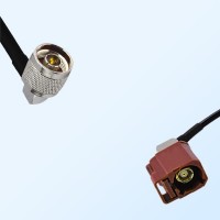 Fakra F 8011 Brown Female R/A - N Male R/A Coaxial Cable Assemblies