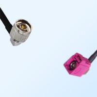 Fakra H 4003 Violet Female R/A - N Male R/A Coaxial Cable Assemblies