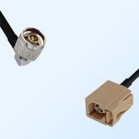 Fakra I 1001 Beige Female - N Male R/A Coaxial Cable Assemblies