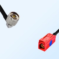 Fakra L 3002 Carmin Red Female - N Male R/A Coaxial Cable Assemblies