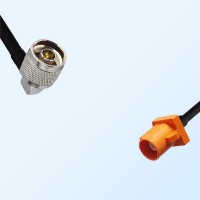 Fakra M 2003 Pastel Orange Male - N Male R/A Coaxial Cable Assemblies