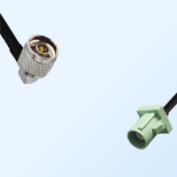 Fakra N 6019 Pastel Green Male - N Male R/A Coaxial Cable Assemblies
