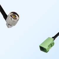 Fakra N 6019 Pastel Green Female - N Male R/A Coaxial Cable Assemblies