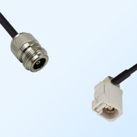 Fakra B 9001 White Female R/A - N Female Coaxial Cable Assemblies