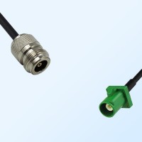 Fakra E 6002 Green Male - N Female Coaxial Cable Assemblies