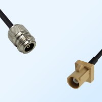 Fakra I 1001 Beige Male - N Female Coaxial Cable Assemblies