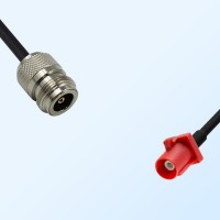 Fakra L 3002 Carmin Red Male - N Female Coaxial Cable Assemblies