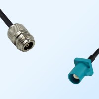 Fakra Z 5021 Water Blue Male - N Female Coaxial Cable Assemblies