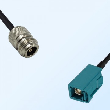 Fakra Z 5021 Water Blue Female - N Female Coaxial Cable Assemblies