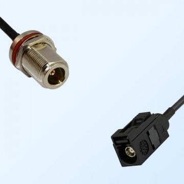 Fakra A 9005 Black Female N O-Ring Bulkhead Female Cable Assemblies