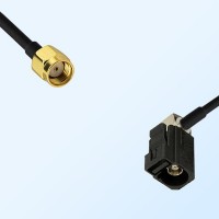 Fakra A 9005 Black Female R/A - RP SMA Male Coaxial Cable Assemblies