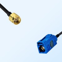 Fakra C 5005 Blue Female - RP SMA Male Coaxial Cable Assemblies