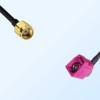 Fakra H 4003 Violet Female R/A - RP SMA Male Coaxial Cable Assemblies
