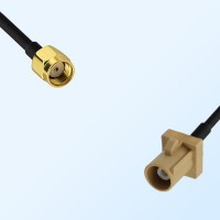 Fakra I 1001 Beige Male - RP SMA Male Coaxial Cable Assemblies