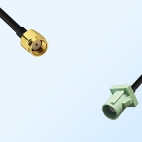 Fakra N 6019 Pastel Green Male - RP SMA Male Coaxial Cable Assemblies