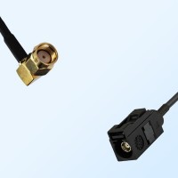 Fakra A 9005 Black Female - RP SMA Male R/A Coaxial Cable Assemblies