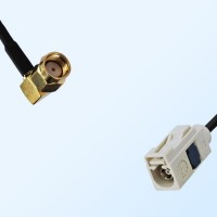 Fakra B 9001 White Female - RP SMA Male R/A Coaxial Cable Assemblies