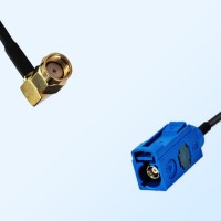 Fakra C 5005 Blue Female - RP SMA Male R/A Coaxial Cable Assemblies