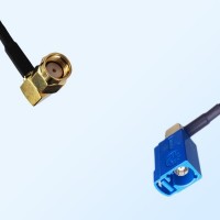 Fakra C 5005 Blue Female R/A - RP SMA Male R/A Cable Assemblies