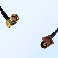 Fakra F 8011 Brown Male - RP SMA Male R/A Coaxial Cable Assemblies